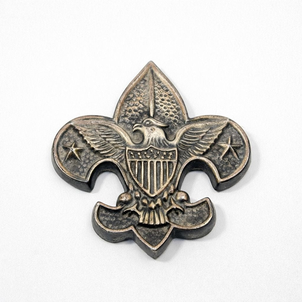 Paperweight Boy Scouts of America Fleur-de-Lis Felt Back Office Desk Decor Collectible Accents Heavy Metal