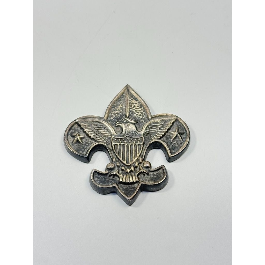 Paperweight Boy Scouts of America Fleur-de-Lis Felt Back Office Desk Decor Collectible Accents Heavy Metal