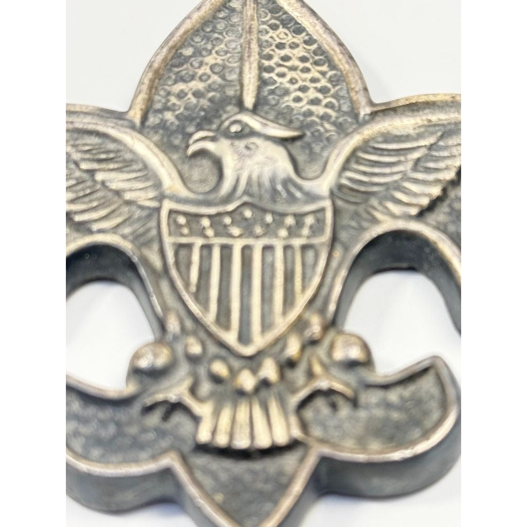 Paperweight Boy Scouts of America Fleur-de-Lis Felt Back Office Desk Decor Collectible Accents Heavy Metal