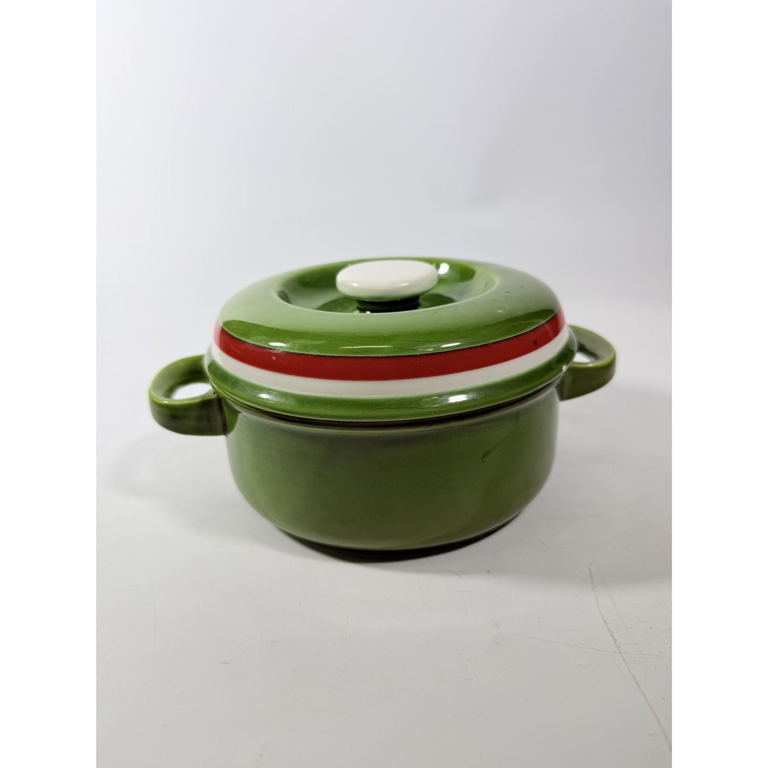 Covered Casserole Georges Briard La Salade Green Porcelain Red Peppers Decorative Replacement China Cookware Bakeware Kitcheware