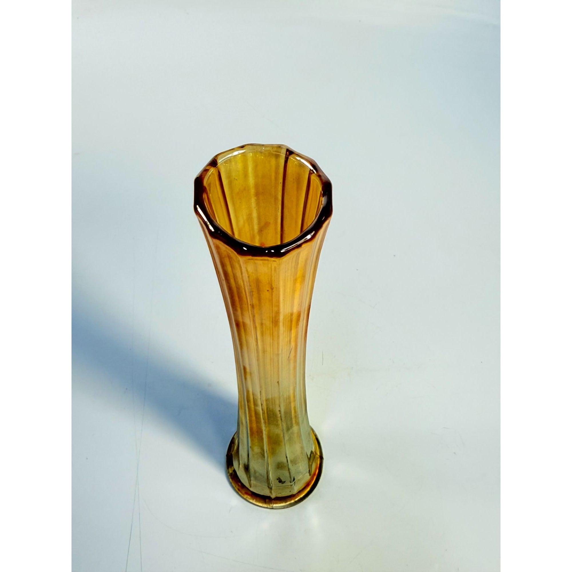 Swung Swing Bud Vase Vintage Light Peach Orange Amber Iridescent Home Decor Decorative Accents Flower