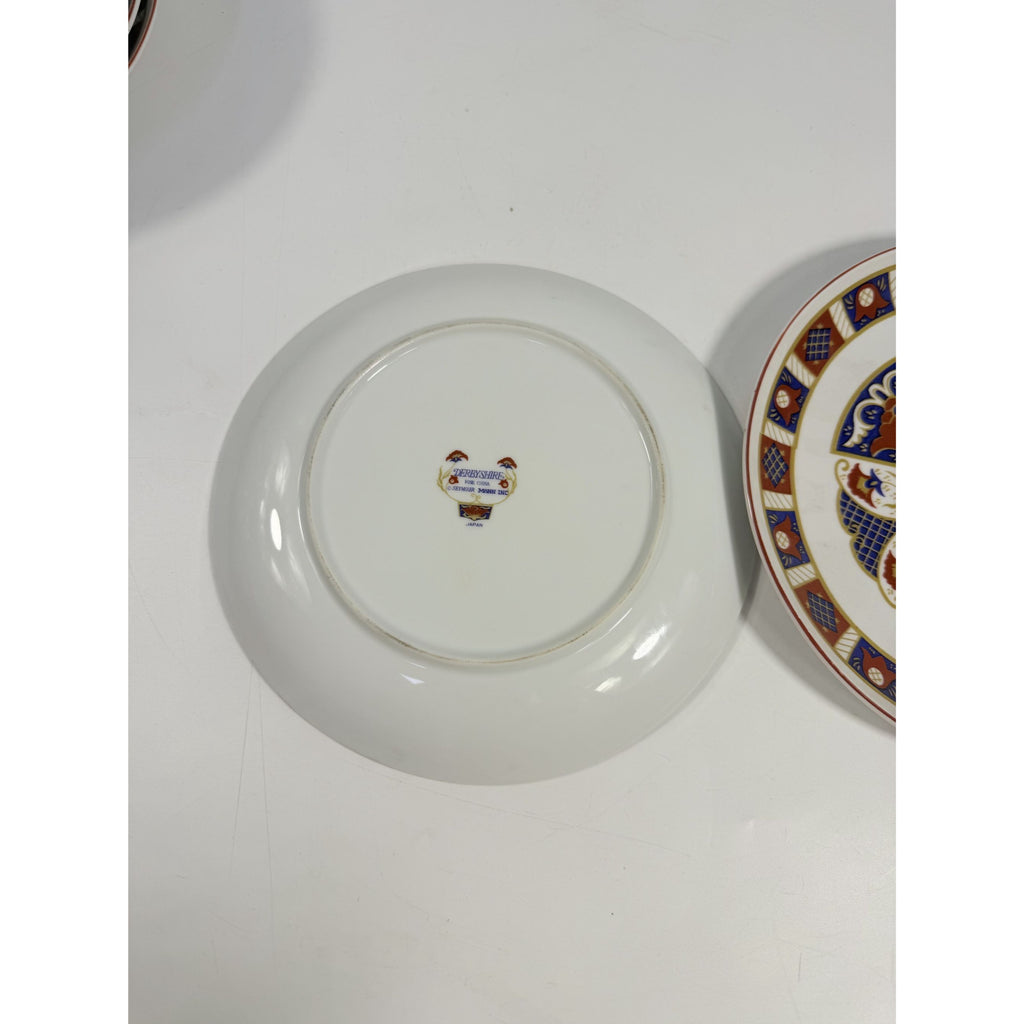 Snack Plates Imari Derbyshire Seymour Mann Set 8 Vintage Replacement China Vintage Oriental Red White Blue Gold Hostess Chinoiserie