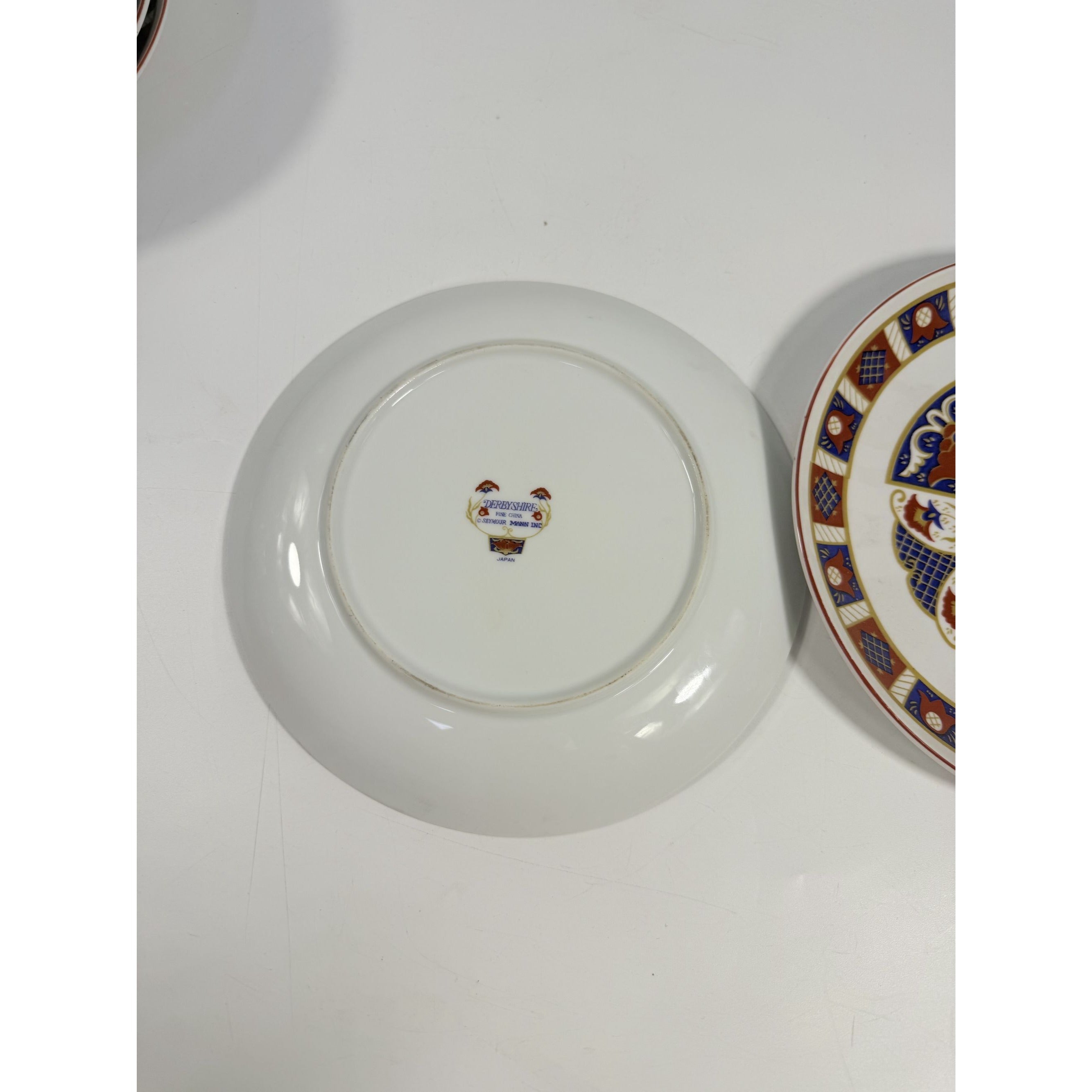 Snack Plates Imari Derbyshire Seymour Mann Set 8 Vintage Replacement China Vintage Oriental Red White Blue Gold Hostess Chinoiserie