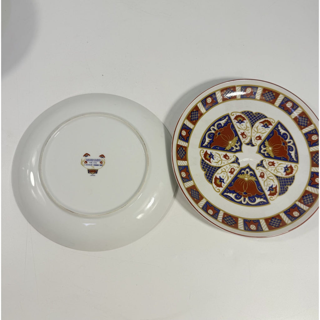 Snack Plates Imari Derbyshire Seymour Mann Set 8 Vintage Replacement China Vintage Oriental Red White Blue Gold Hostess Chinoiserie