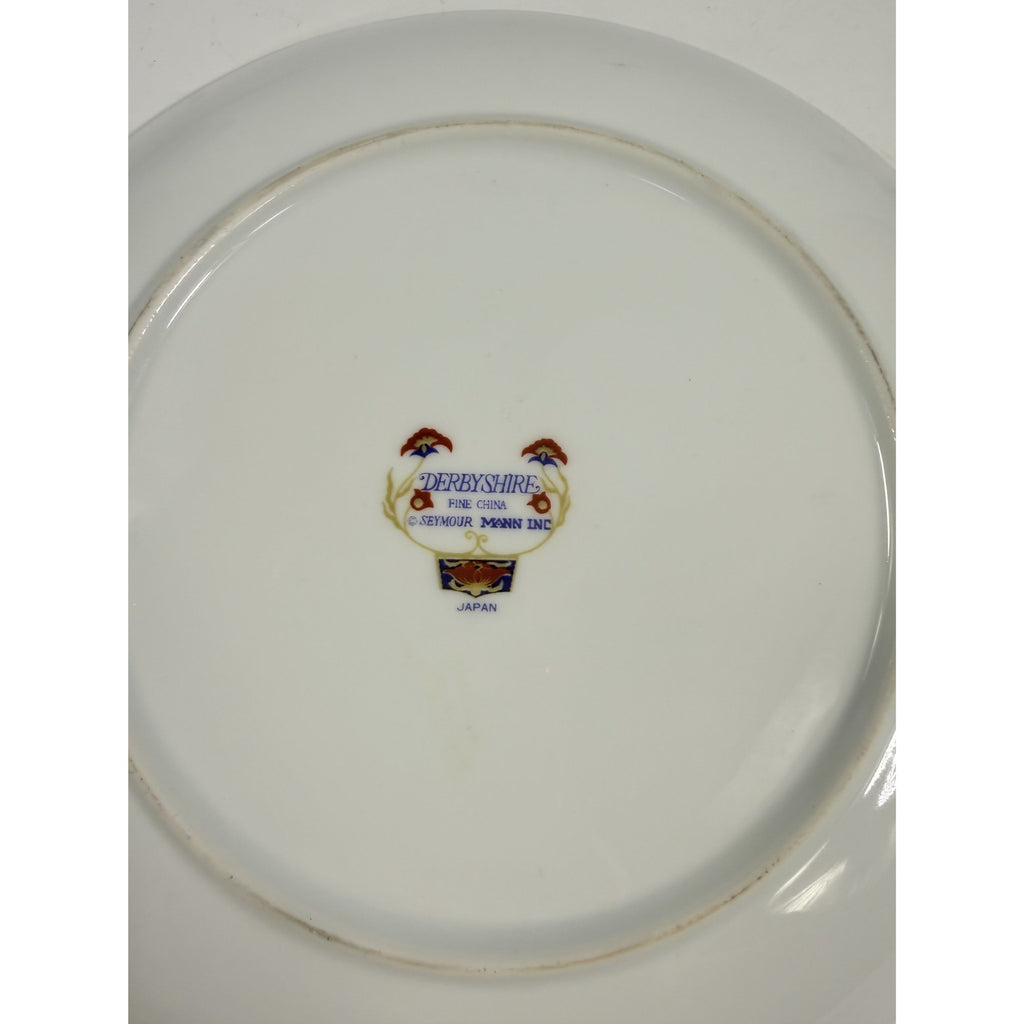 Snack Plates Imari Derbyshire Seymour Mann Set 8 Vintage Replacement China Vintage Oriental Red White Blue Gold Hostess Chinoiserie