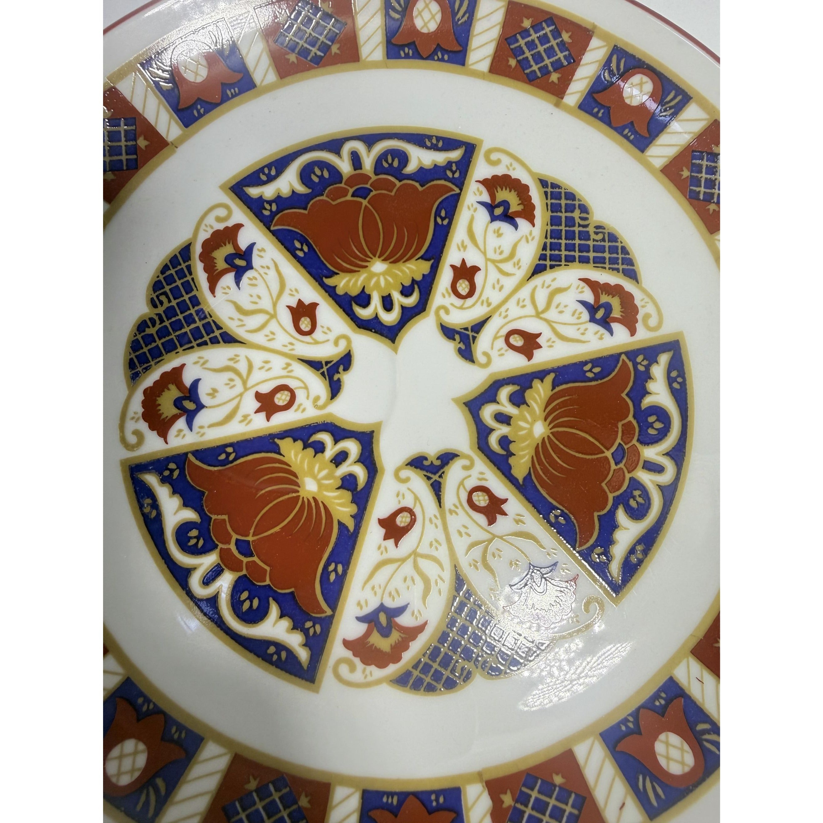 Snack Plates Imari Derbyshire Seymour Mann Set 8 Vintage Replacement China Vintage Oriental Red White Blue Gold Hostess Chinoiserie