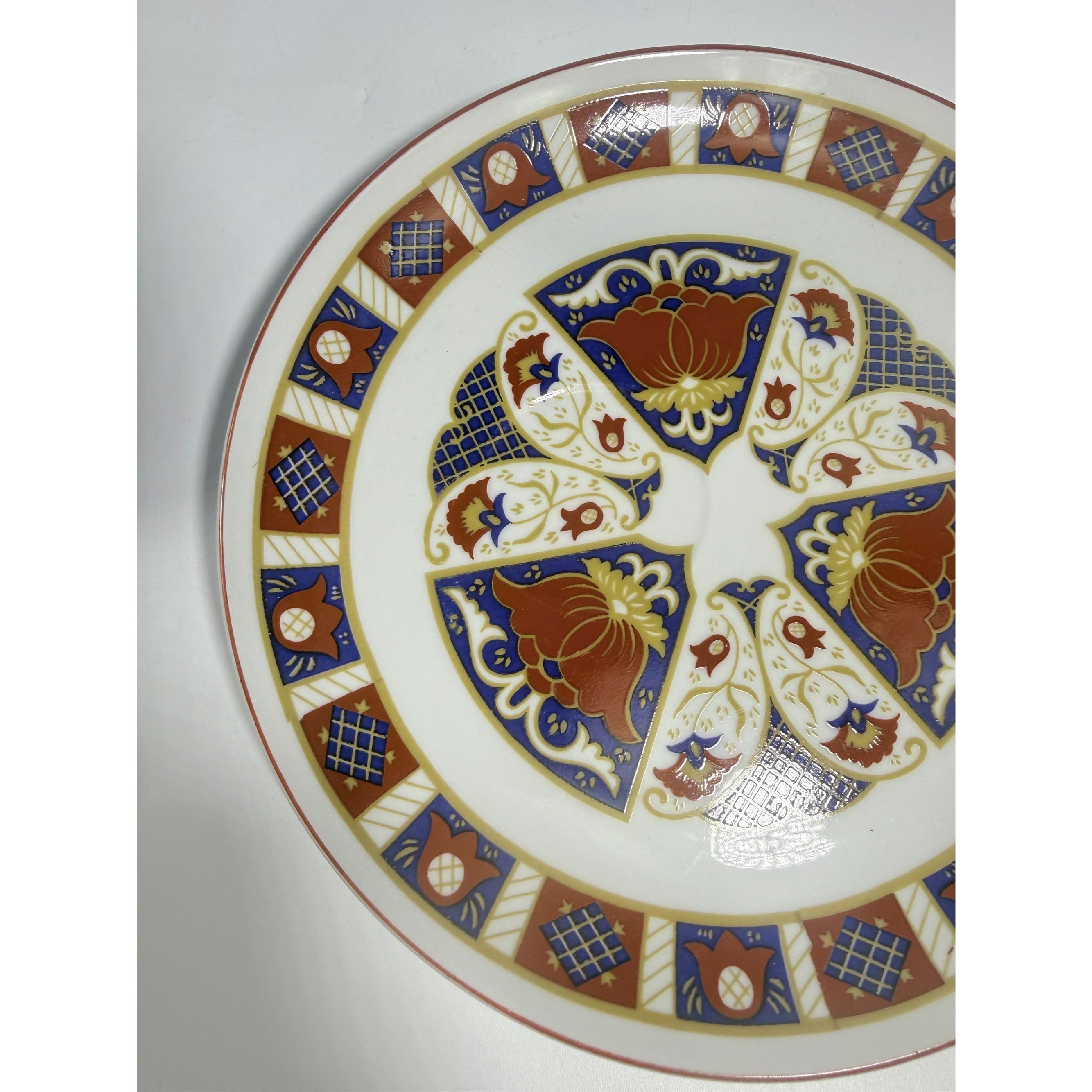 Snack Plates Imari Derbyshire Seymour Mann Set 8 Vintage Replacement China Vintage Oriental Red White Blue Gold Hostess Chinoiserie