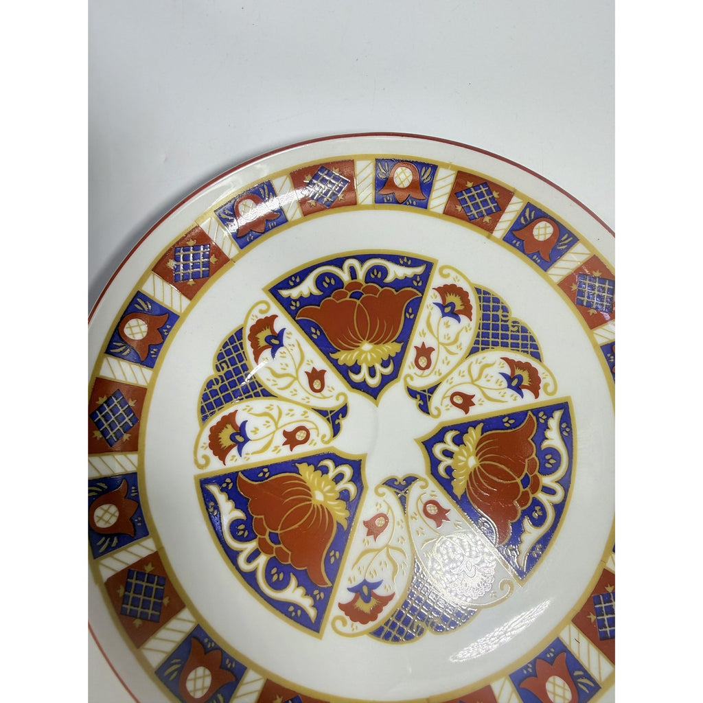 Snack Plates Imari Derbyshire Seymour Mann Set 8 Vintage Replacement China Vintage Oriental Red White Blue Gold Hostess Chinoiserie