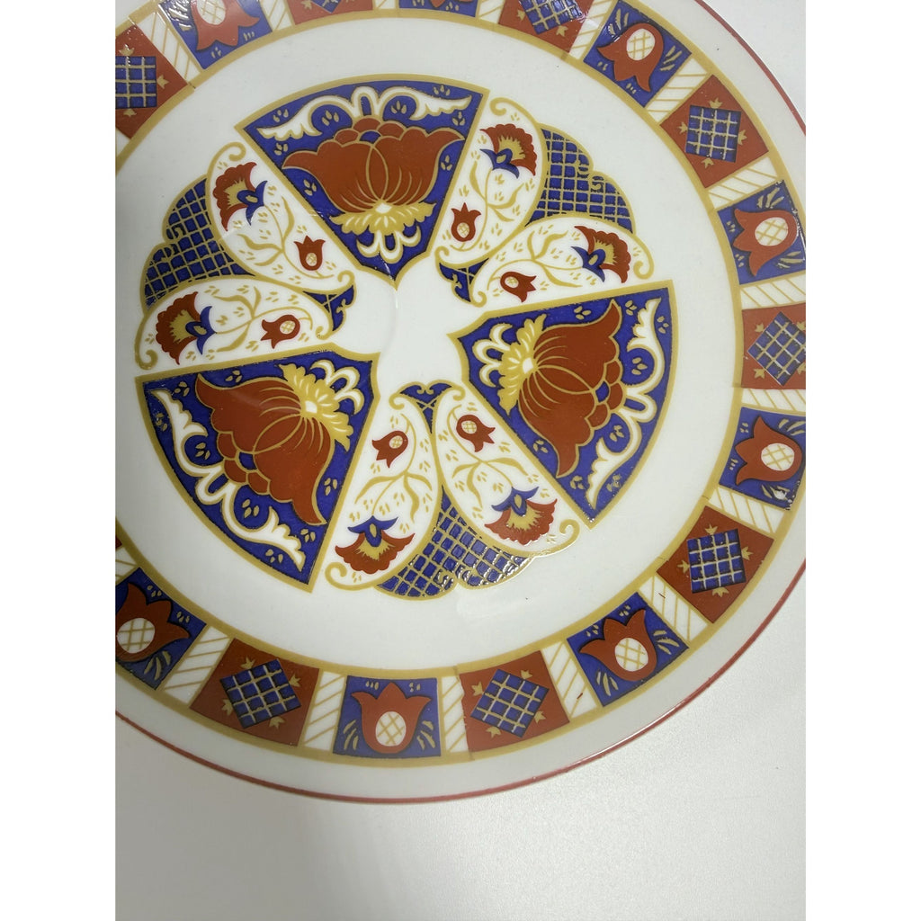 Snack Plates Imari Derbyshire Seymour Mann Set 8 Vintage Replacement China Vintage Oriental Red White Blue Gold Hostess Chinoiserie