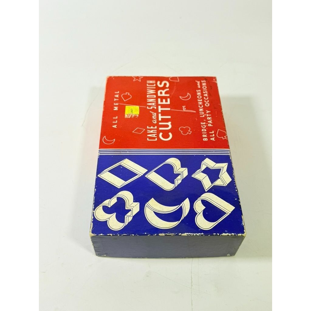 Cookie Cake Sandwich Cutters Original Box Bridge Luncheon Aluminum All Metal  Set 6 H