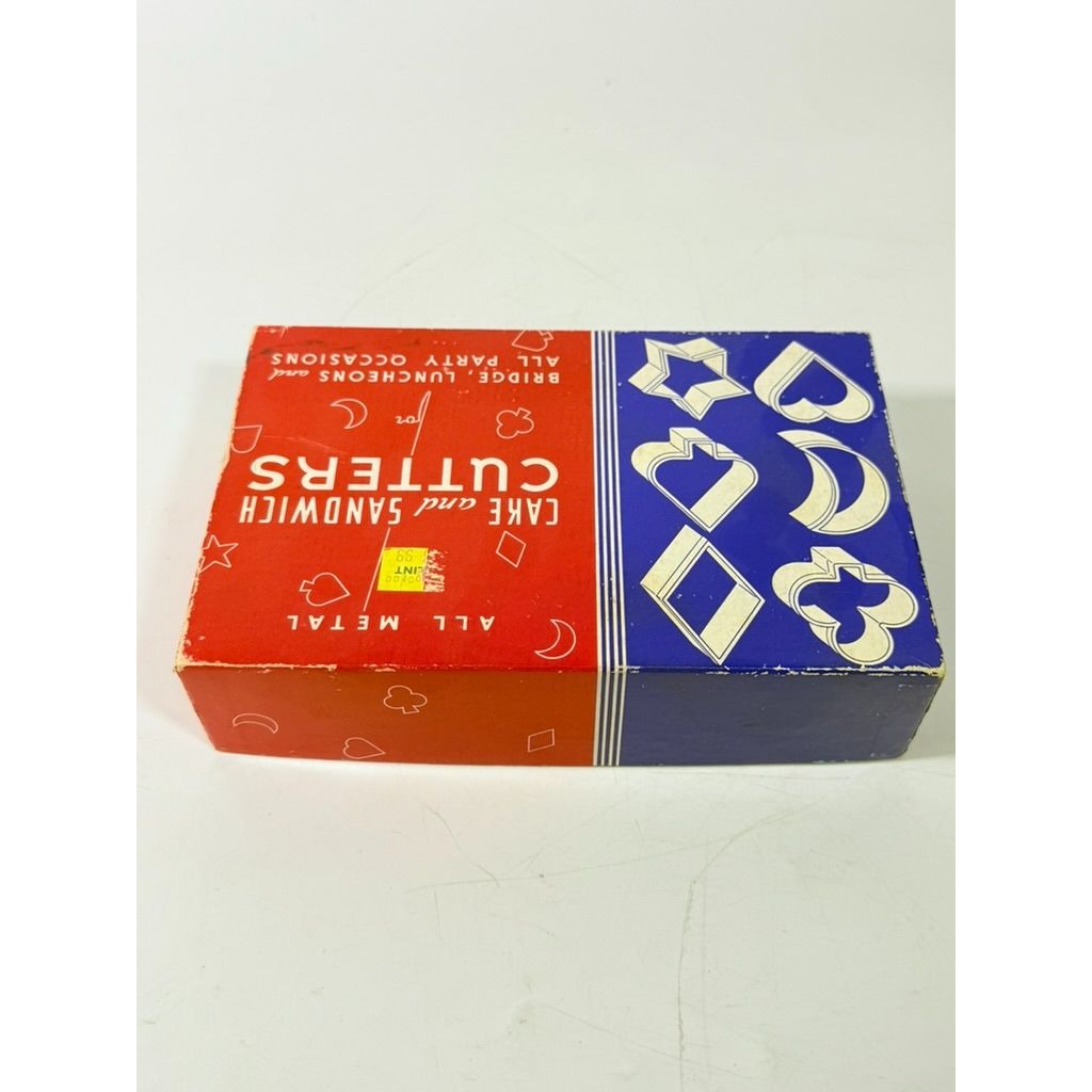 Cookie Cake Sandwich Cutters Original Box Bridge Luncheon Aluminum All Metal  Set 6 H