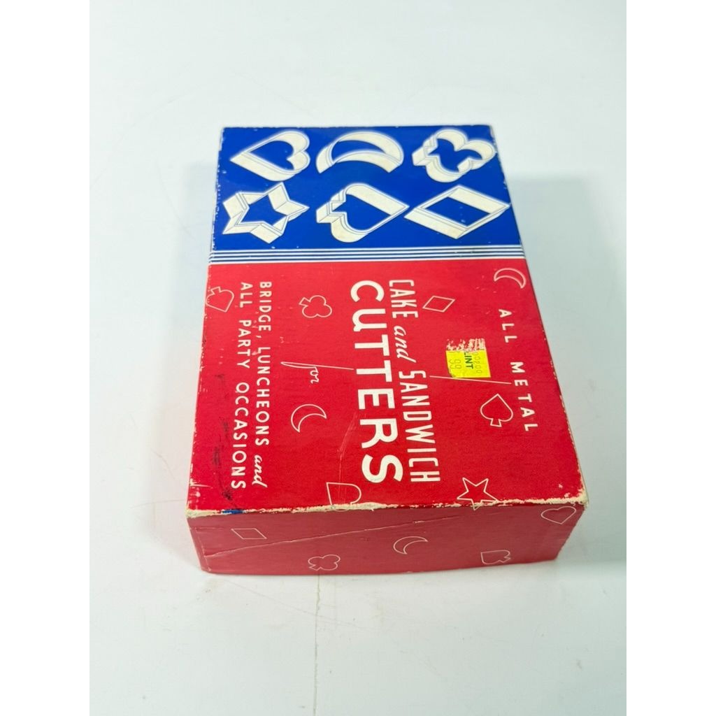 Cookie Cake Sandwich Cutters Original Box Bridge Luncheon Aluminum All Metal  Set 6 H