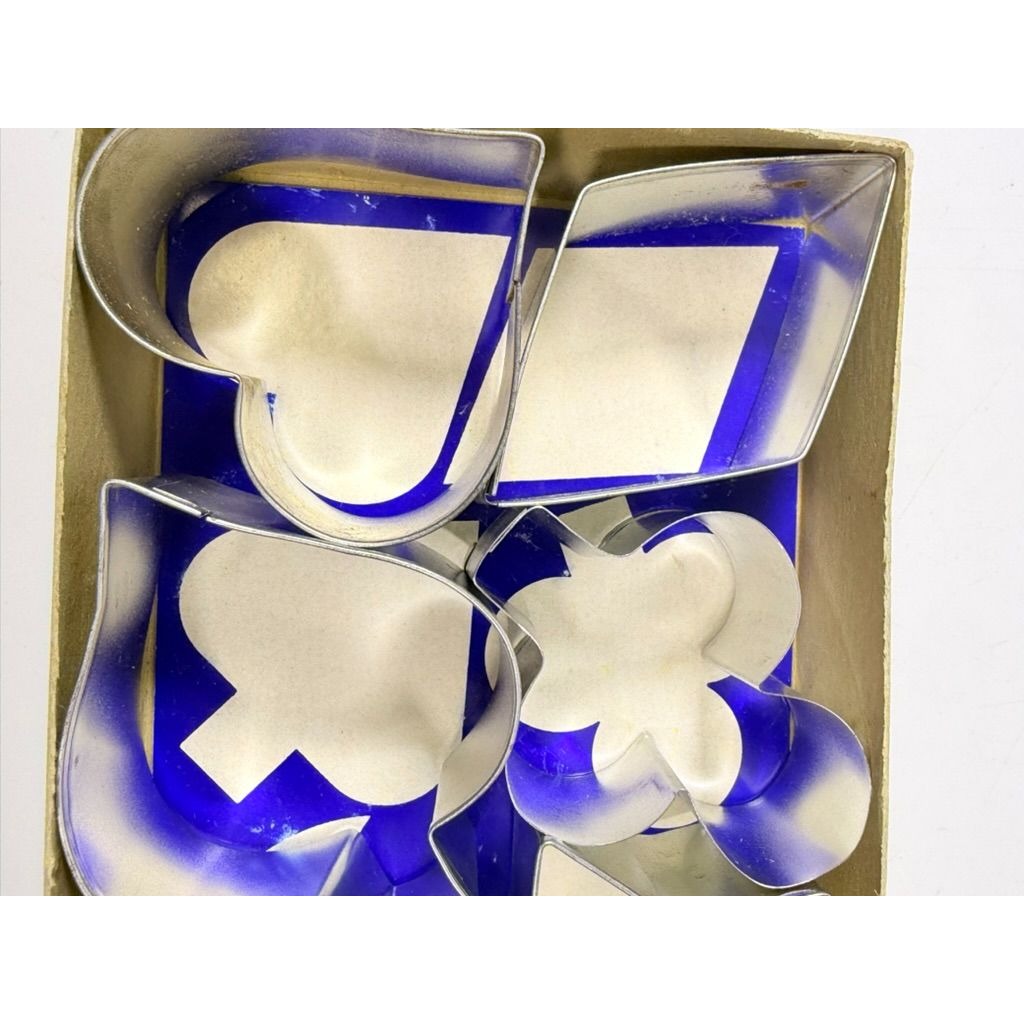 Cookie Cake Sandwich Cutters Original Box Bridge Luncheon Aluminum All Metal  Set 6 H
