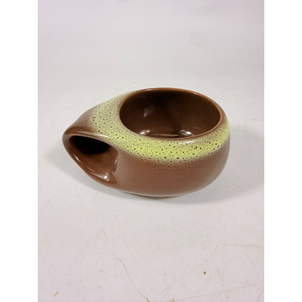 Coffee Tea Mugs Cups Tamac Pottery Frosty Fudge Brown Set 4 Perry Oklahoma Mid Century MCM 1950s abstract biomoric One Hander