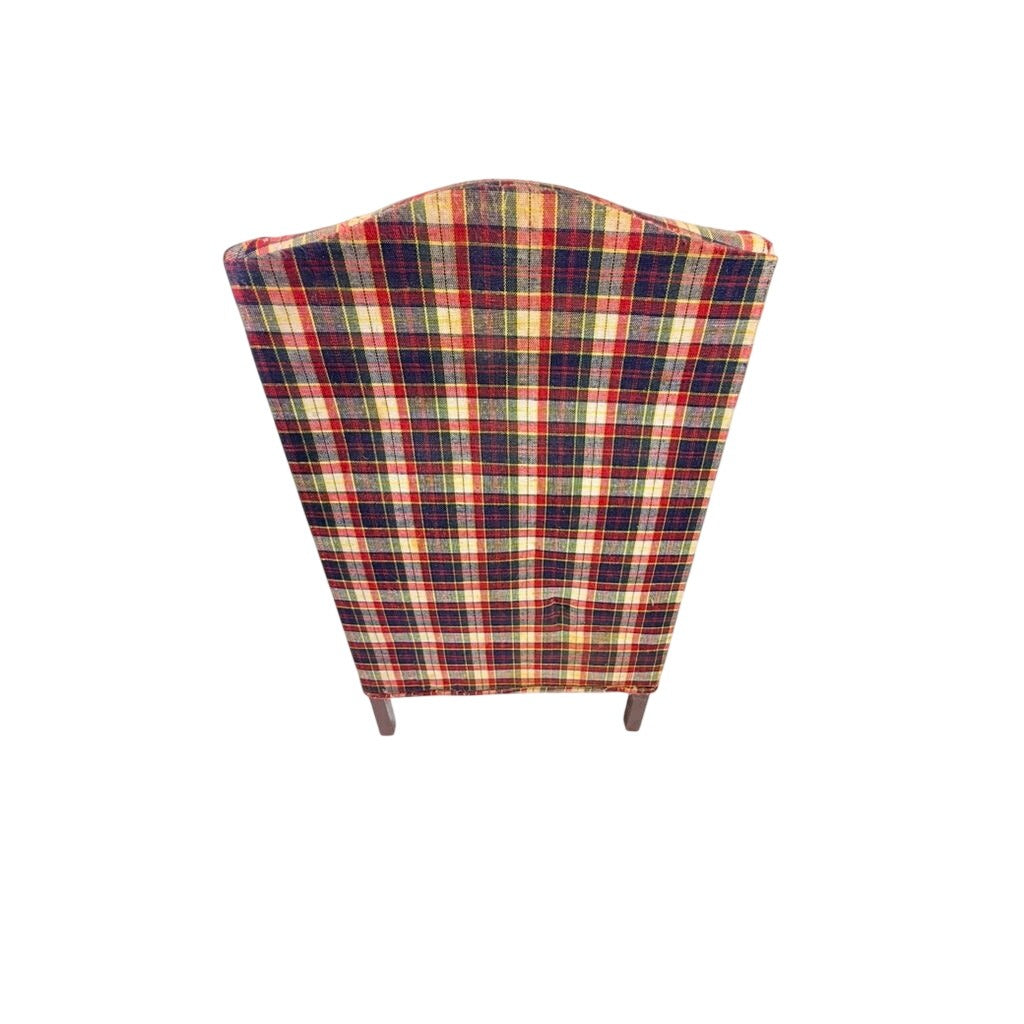 Doll Wingback Chair The Tender Art 18" Navy Blue Red Plaid Chair Bears