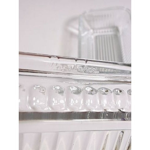 Refrigerator Butter Dish Keeper Container with Lid Clear Ribbed Glass Pasabahce Kitchen Storage Vintage Retro Glassware Kitchenware