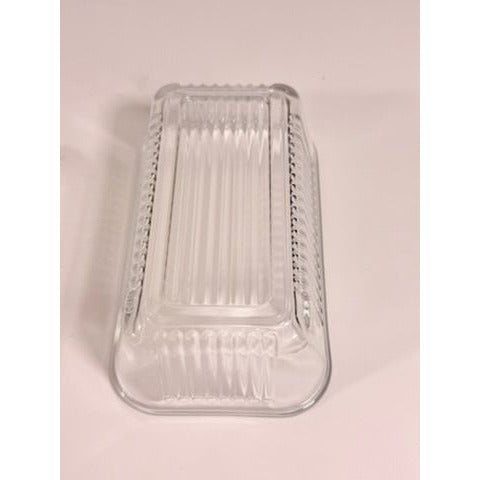 Refrigerator Butter Dish Keeper Container with Lid Clear Ribbed Glass Pasabahce Kitchen Storage Vintage Retro Glassware Kitchenware