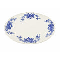 Transferware Rimmed Serving Platter Flow Blue Cresent Utophia Alpha Blue and White Replacement China Trenton NJ Ironstone