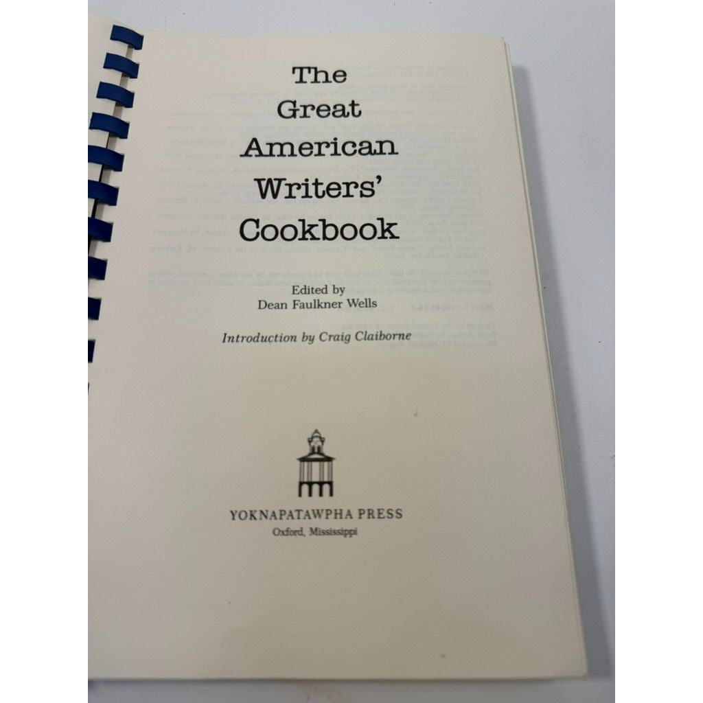 Cookbook Recipe Book The Great American Writers Cook book Vintage Faulkner Wells 1981 RARE Famous Writers Unique Kitchen