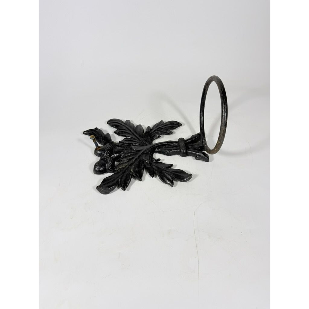 Wall Bracket Cast Iron Floral Flower Pot Holder Sconce Leaf Acorn Motif Vintage Antique Outdoor Home Decor Decorative Accents