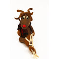 Handmade Polka Dot Reindeer Doll With Plaid Scarf & Felt Accents Brown | Shefl Sitter Christmas Home  Decor Decorative Accent