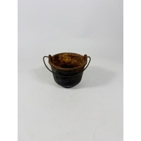 Smelting Pot Vintage Cast Iron Lead Melting  w/ Bail Handle Stamped 5482 Cookware Industial Farmhouse Primitive Rusty