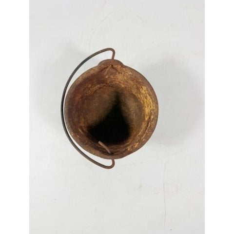 Smelting Pot Vintage Cast Iron Lead Melting  w/ Bail Handle Stamped 5482 Cookware Industial Farmhouse Primitive Rusty