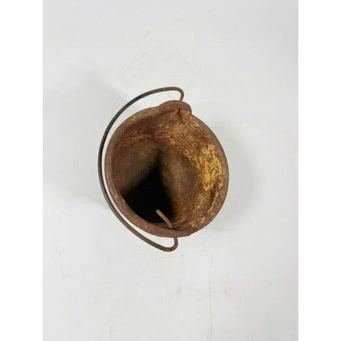 Smelting Pot Vintage Cast Iron Lead Melting  w/ Bail Handle Stamped 5482 Cookware Industial Farmhouse Primitive Rusty