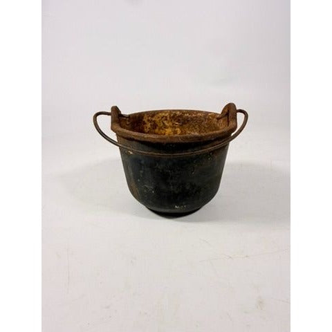 Smelting Pot Vintage Cast Iron Lead Melting  w/ Bail Handle Stamped 5482 Cookware Industial Farmhouse Primitive Rusty