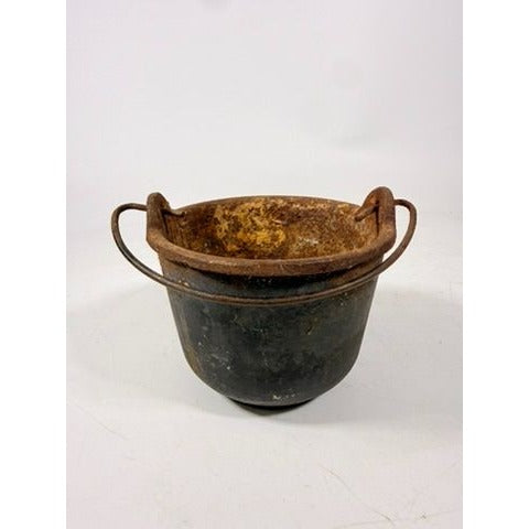 Smelting Pot Vintage Cast Iron Lead Melting  w/ Bail Handle Stamped 5482 Cookware Industial Farmhouse Primitive Rusty