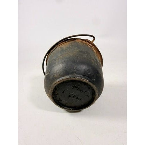 Smelting Pot Vintage Cast Iron Lead Melting  w/ Bail Handle Stamped 5482 Cookware Industial Farmhouse Primitive Rusty