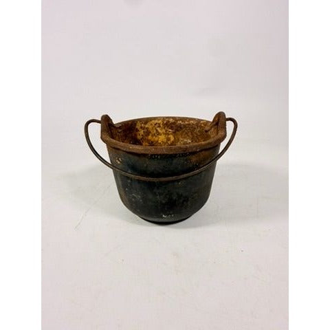 Smelting Pot Vintage Cast Iron Lead Melting  w/ Bail Handle Stamped 5482 Cookware Industial Farmhouse Primitive Rusty