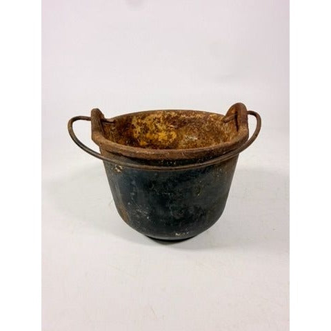 Smelting Pot Vintage Cast Iron Lead Melting  w/ Bail Handle Stamped 5482 Cookware Industial Farmhouse Primitive Rusty