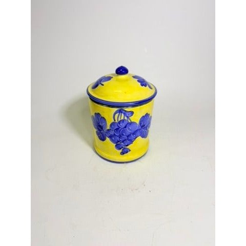 Italian Pottery Kitchen Canister Solimene Vetri Grapes Medium Size Hand Painted Italy Ktichenware Storage Tuscany Replacement China