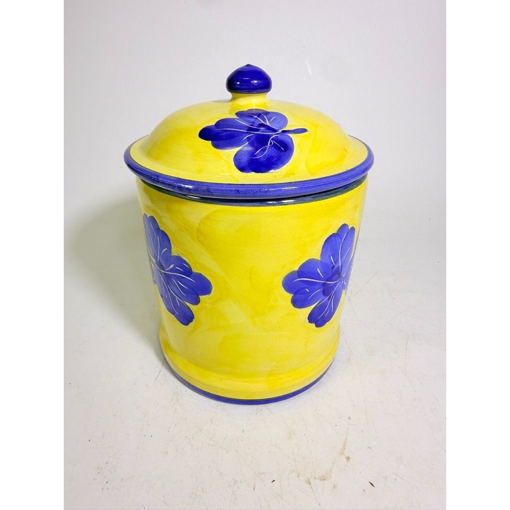 Italian Pottery Kitchen Canister Solimene Vetri Grapes Medium Size Hand Painted Italy Ktichenware Storage Tuscany Replacement China