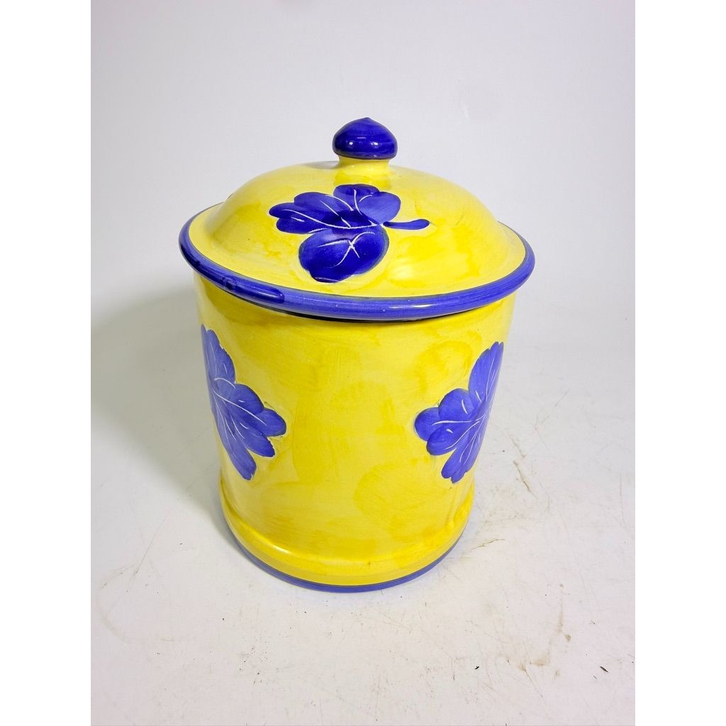 Italian Pottery Kitchen Canister Solimene Vetri Grapes Medium Size Hand Painted Italy Ktichenware Storage Tuscany Replacement China