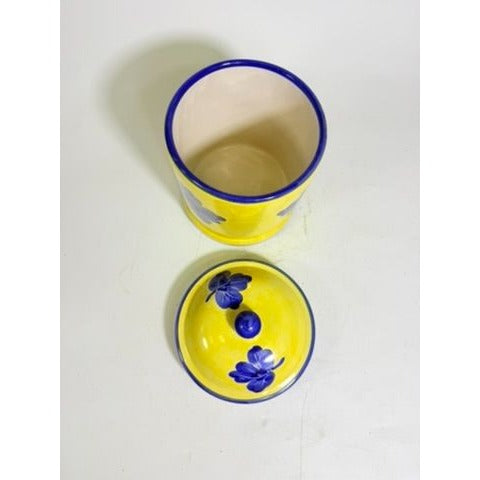Italian Pottery Kitchen Canister Solimene Vetri Grapes Medium Size Hand Painted Italy Ktichenware Storage Tuscany Replacement China