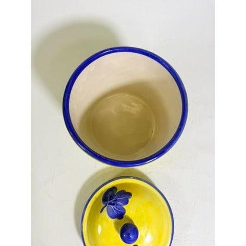 Italian Pottery Kitchen Canister Solimene Vetri Grapes Medium Size Hand Painted Italy Ktichenware Storage Tuscany Replacement China