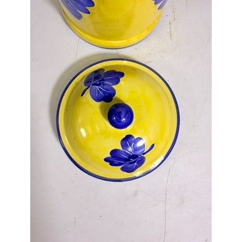 Italian Pottery Kitchen Canister Solimene Vetri Grapes Medium Size Hand Painted Italy Ktichenware Storage Tuscany Replacement China
