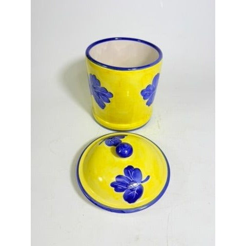 Italian Pottery Kitchen Canister Solimene Vetri Grapes Medium Size Hand Painted Italy Ktichenware Storage Tuscany Replacement China