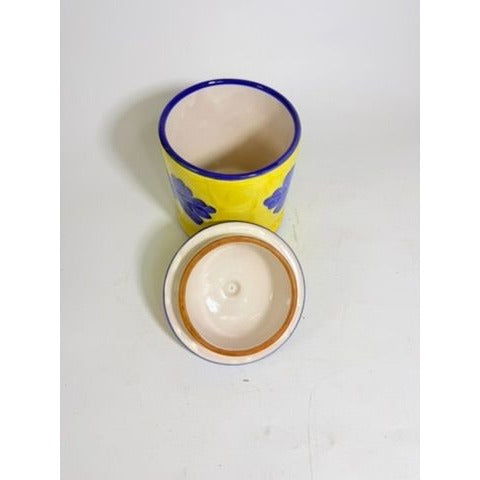 Italian Pottery Kitchen Canister Solimene Vetri Grapes Medium Size Hand Painted Italy Ktichenware Storage Tuscany Replacement China