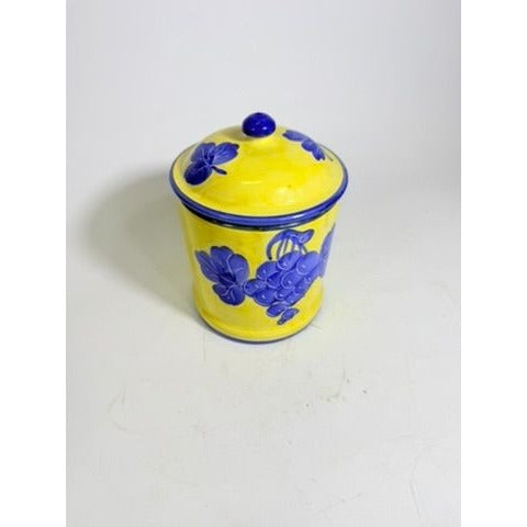 Italian Pottery Kitchen Canister Solimene Vetri Grapes Medium Size Hand Painted Italy Ktichenware Storage Tuscany Replacement China