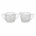 Creamer and Sugar Bowl Set Leaded Crystal American Brilliant Period Antique Replacement Glassware Vintage Party Hostess