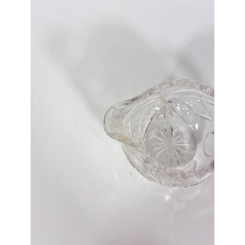 Creamer and Sugar Bowl Set Leaded Crystal American Brilliant Period Antique Replacement Glassware Vintage Party Hostess