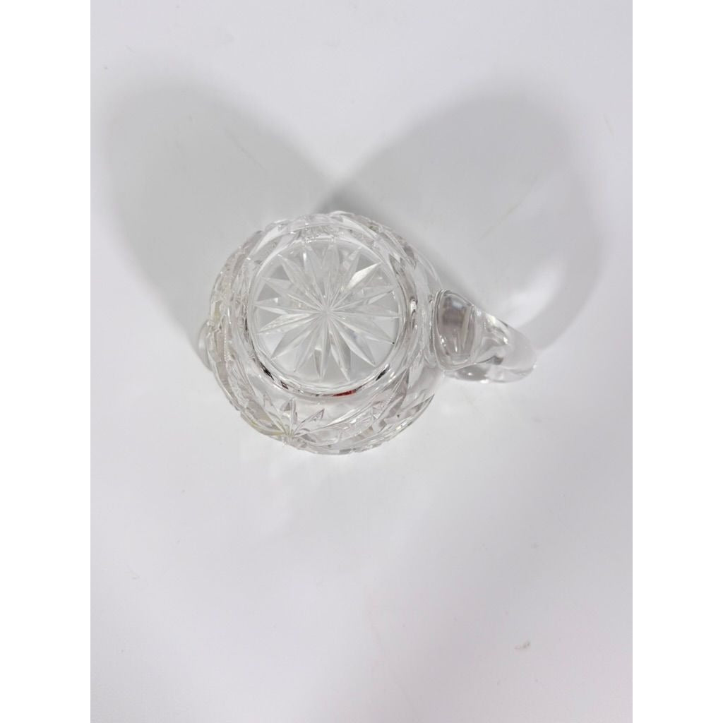 Creamer and Sugar Bowl Set Leaded Crystal American Brilliant Period Antique Replacement Glassware Vintage Party Hostess