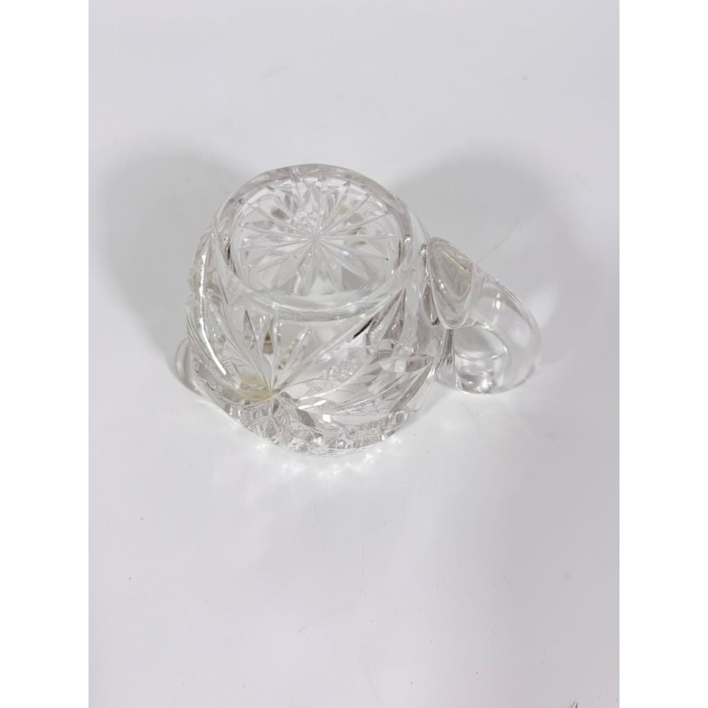 Creamer and Sugar Bowl Set Leaded Crystal American Brilliant Period Antique Replacement Glassware Vintage Party Hostess