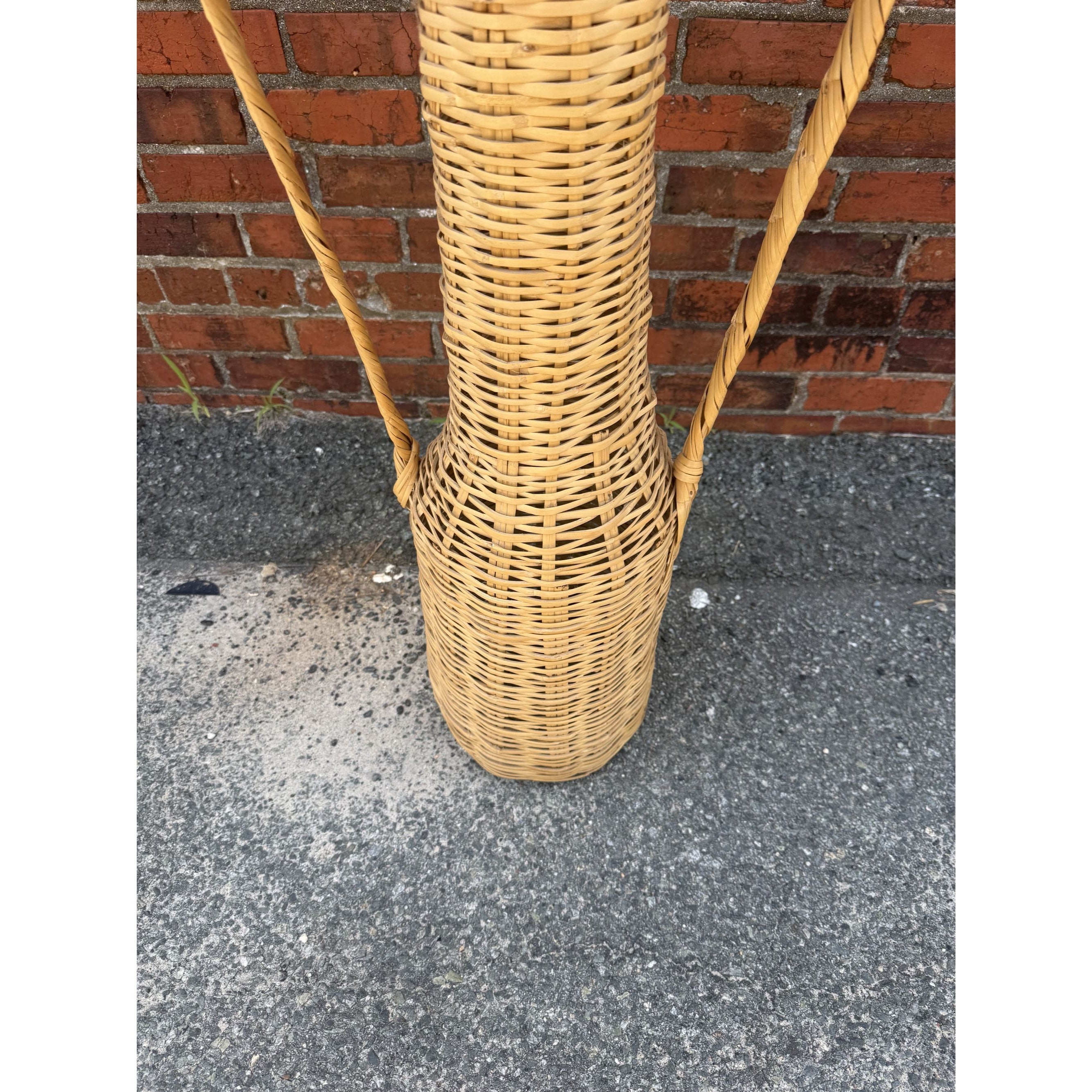 Floor Vase Large Cassia Rattan Wicker Vintage Double Handles WovenBoho Handmade Home Decor Decorative Acccents
