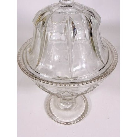 Lidded Compote EAPG National glass Company Teardrop and Tassel Antique Lid Dommed Pressed Glass Candy Dish Covered Replacement Glassware