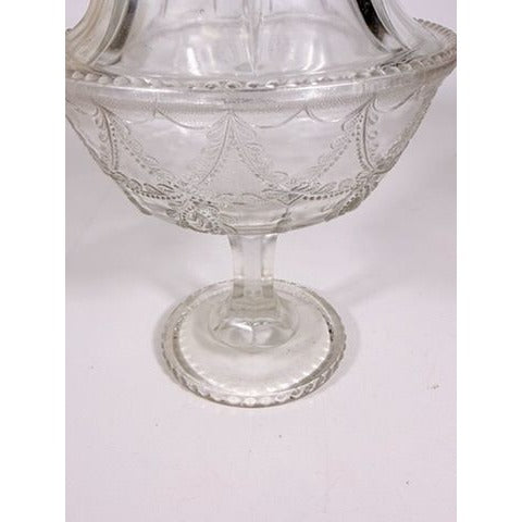 Lidded Compote EAPG National glass Company Teardrop and Tassel Antique Lid Dommed Pressed Glass Candy Dish Covered Replacement Glassware