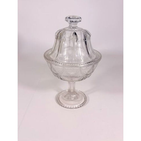 Lidded Compote EAPG National glass Company Teardrop and Tassel Antique Lid Dommed Pressed Glass Candy Dish Covered Replacement Glassware
